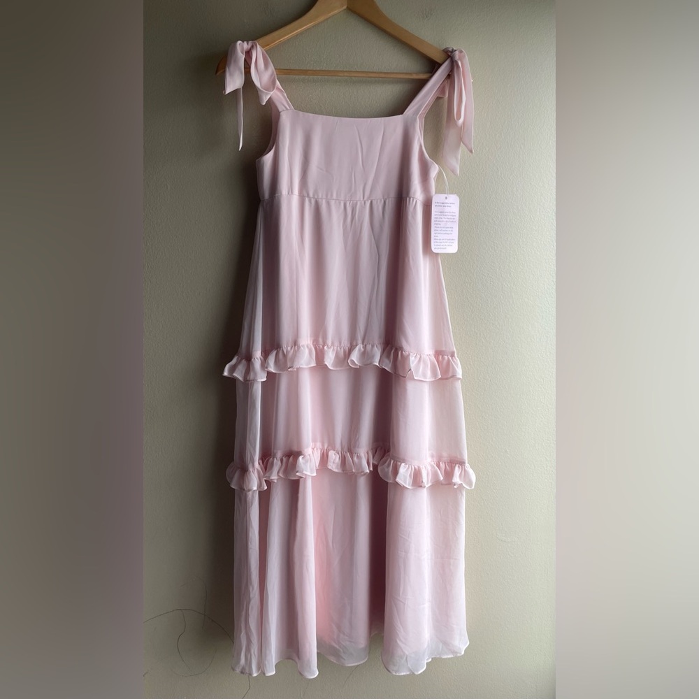 New Dessy Girl Pink Maxi Dress Size 10